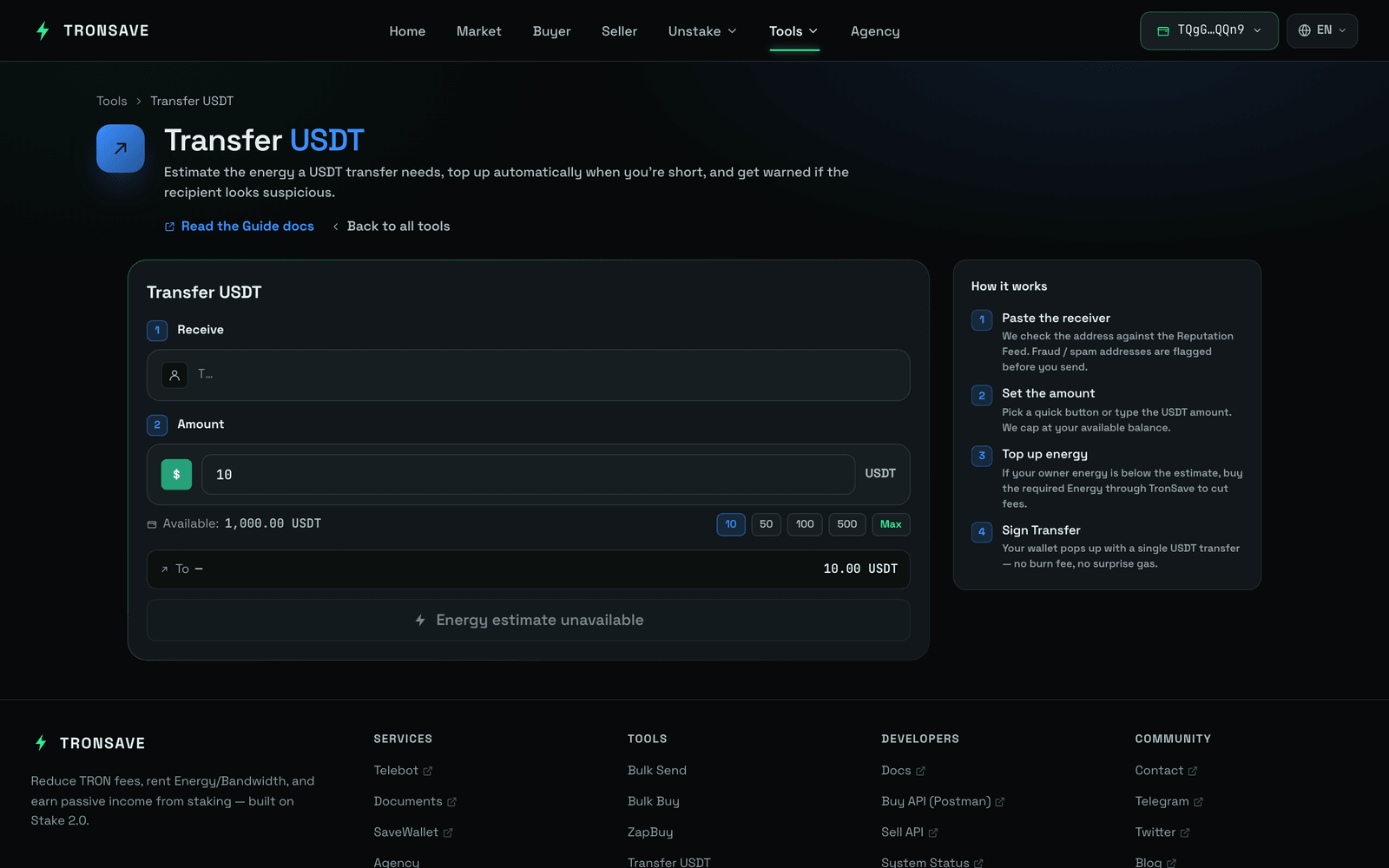 Tools Transfer Usdt