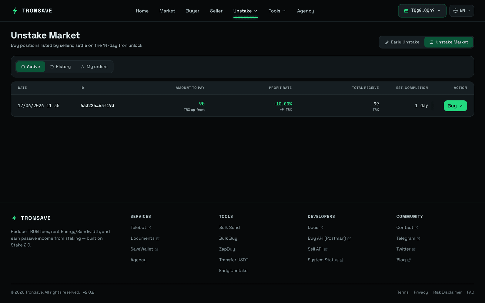 Unstake Market